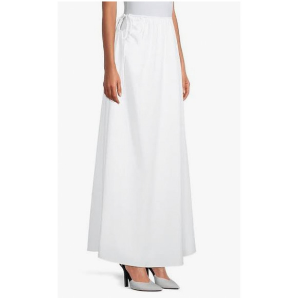 SIR. MASON White Italian Cotton Gathered Waist Maxi Skirt size 3 - Large L $300 - Picture 2 of 4